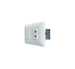 Tomacorriente Simple Con Doble USB Sec 10a 250v Stanford Blanco