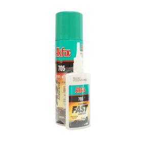 Adhesivo Instantaneo Madera Akfix 705 Kit 400ml 125g Mdf