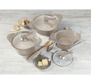 Batería Cocina 6 Piezas Aluminio Fundido Beige BOHLIER 2.2