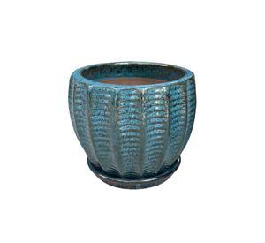 Maceta Hosse 27 Azul Pacifico con plato