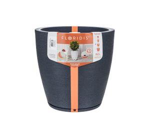 MACETERO FLORIDIS AMSTERDAM GRAFITO 45CM CON PLATO