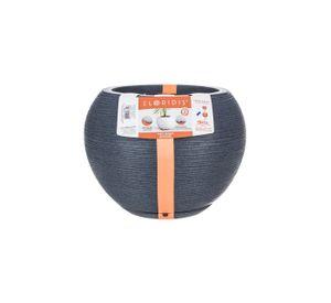 MACETERO FLORIDIS FLORENCIA GRAFITO 32CM CON PLATO