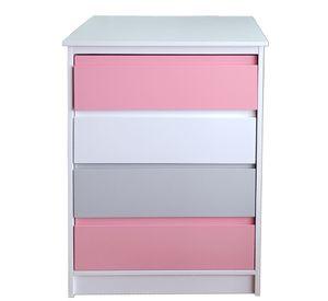 Cajonera 4 Cajones Rosado Gris