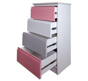 Cajonera 4 Cajones Rosado Gris