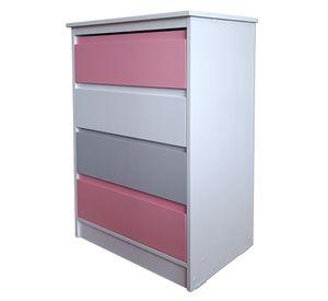 Cajonera 4 Cajones Rosado Gris