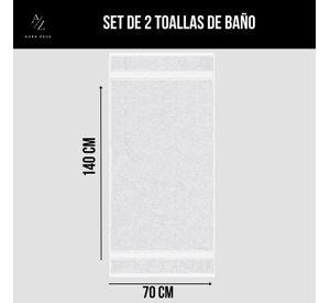 Set De 2 Toallas De Baño 140x70 Cm Algodon 500gr Grandes Az blanco