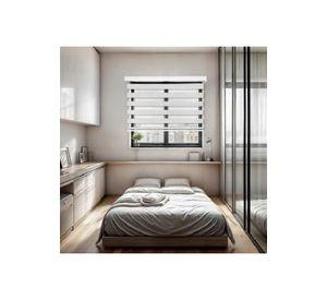 Cortina Roller Duo Zebra Día Noche 150x200cm Blanco Jaspeado