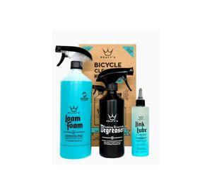 Kit Limpieza Bicicleta Espuma Lavado, Desengrasante y Lubricante Cadena Peaty's