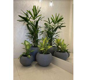 MACETERO FLORIDIS FLORENCIA GRAFITO 24CM CON PLATO