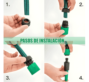 Manguera de jardín de PVC reforzada 30 m con acoples y