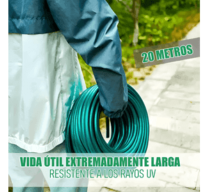 Manguera de jardín de PVC reforzada 30 m con acoples y