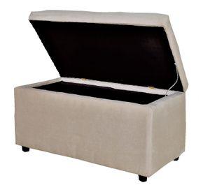 Banqueta Baul Felpa Beige   100x50x45 cm