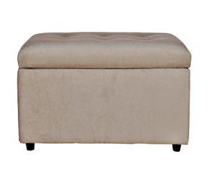 Banqueta Baul Felpa Beige   100x50x45 cm