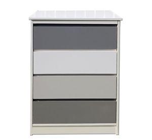 Cajonera 4 Cajones Grafito Gris Blanco