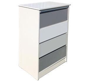 Cajonera 4 Cajones Grafito Gris Blanco
