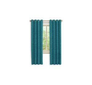 Cortina Blackout 100% 2 Paños 140x220cm Textura Lino Turquesa