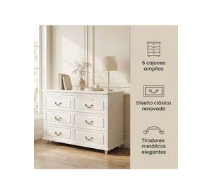 Comoda Cajonera Gabriela Elegante Estilo France 120*40*78cm Blanco