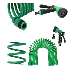 Manguera 30 mts espiral expandible casa jardin Verde