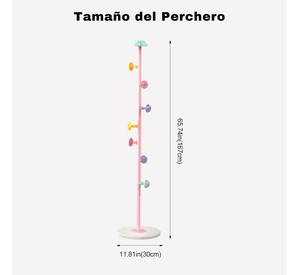Perchero Infantil En Forma De Honguito Multicolor 7 Ganchos