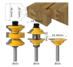 3 Fresas Para Puerta Fresadora Madera de 8MM