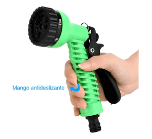 Manguera agua con pistola retractil expandible 22.5m Azul