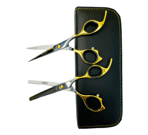 Set Tijeras Wahl Profesionales 6 Filo Navaja Y Esculpidora SILVER/GOLD