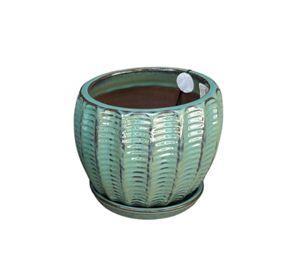 Maceta Hosse 27 Azul Capri con plato