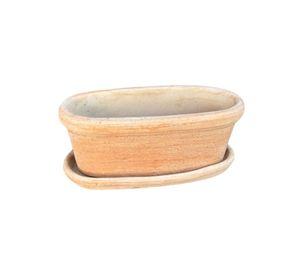 Jardinera Etrusca 35cm Ovalada con Plato Terracota