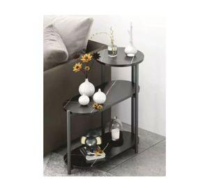 Mesa Auxiliar De Centro Decorativa De 3 Niveles Mesa De Lujo Negro