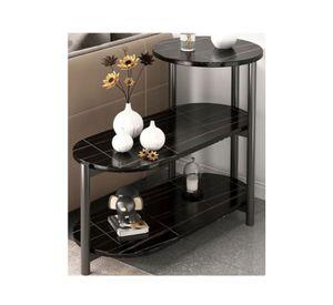 Mesa Auxiliar De Centro Decorativa De 3 Niveles Mesa De Lujo Negro