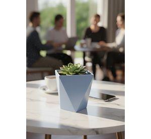 Set 2 Macetero Decorativo Geométrico Diamantado Adorno Jhn