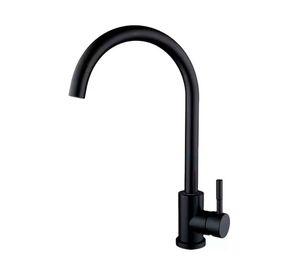 Llave Grifería Lavaplatos Cuello Simple Negro Monomando Tap10