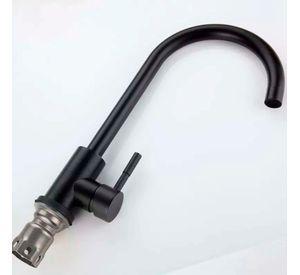 Llave Grifería Lavaplatos Cuello Simple Negro Monomando Tap10