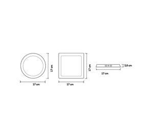 SOBREPUESTO LED CUADRADO DAUMER MARCO BLANCO 12W LUZ FRIA