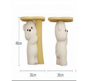 MESA AUXILIAR ELEGANTE DE OSO CON ALCANCIA
