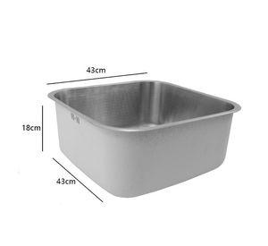 Lavaplatos Dekora 43X43cm Plata Bajo cubierta