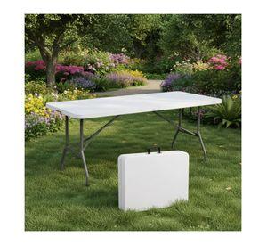 Mesa Plegable 1.8 Mts Tipo Maleta Portatil Camping Jardin Blanco