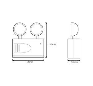LAMPARA DE EMERGENCIA DAUMER 2X2W LUZ FRIA EMER-1000