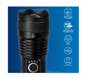Linterna Tactica Westinghouse 1200 Lumenes Recargable Zoom