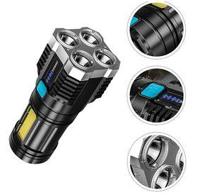 LINTERNA LED RECARGABLE DE ALTA POTENCIA 4 FOCOS