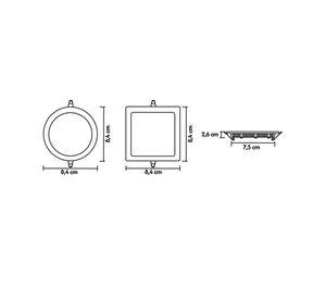 EMBUTIDO LED CUADRADO DAUMER MARCO NEGRO 6W LUZ FRIA