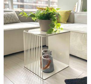 Mesa Auxiliar Metálica Brig Negro 36x36x45,5 Hecho a Mano
