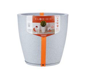 MACETERO FLORIDIS AMSTERDAM GRIS CLARO 45CM CON PLATO