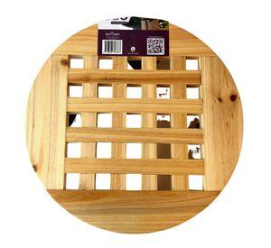 Porta Maceta de madera, redondo, con 4 ruedas