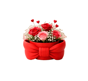 Macetero romántico con lazo - San Valentín