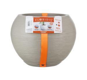 MACETERO FLORIDIS FLORENCIA BEIGE 32CM CON PLATO