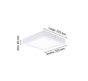 Foco Sobrepuesto Fueva metal Blanco Led incluida 16W Cod.94077