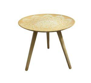 Mesa Lateral Dorada Mesa De Centro Decoracion Mandala B 40cm