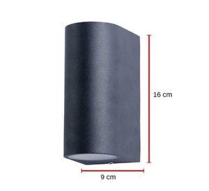 Aplique Pared Uso Exterior Negro Metalico Led Doble Luz 5w