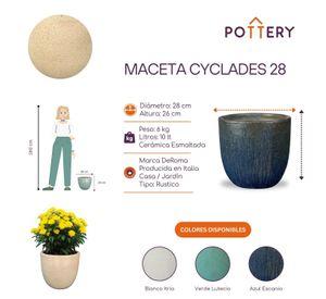 Maceta Cyclades 28 Blanco Itrio